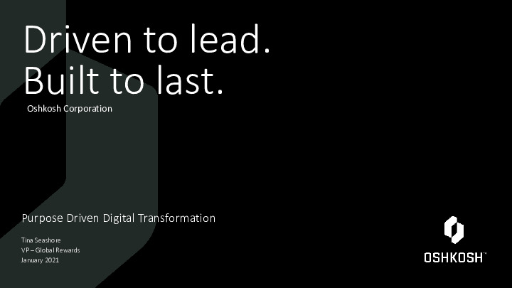 Tina Seashore Slides:  Purpose Driven Digital Transformation of HR at Oshkosh Corporation thumbnail
